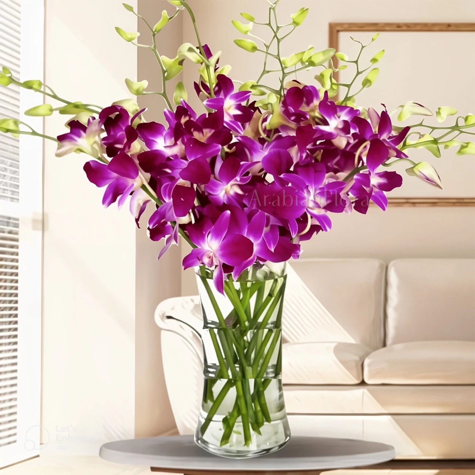 Purple Orchids in Vase (Classic)