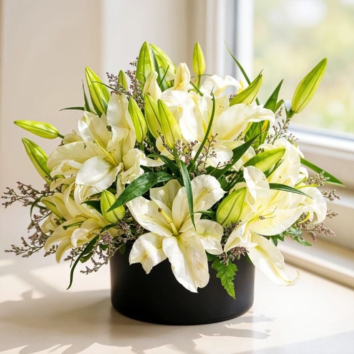 White Lilies in a Box (Classic)
