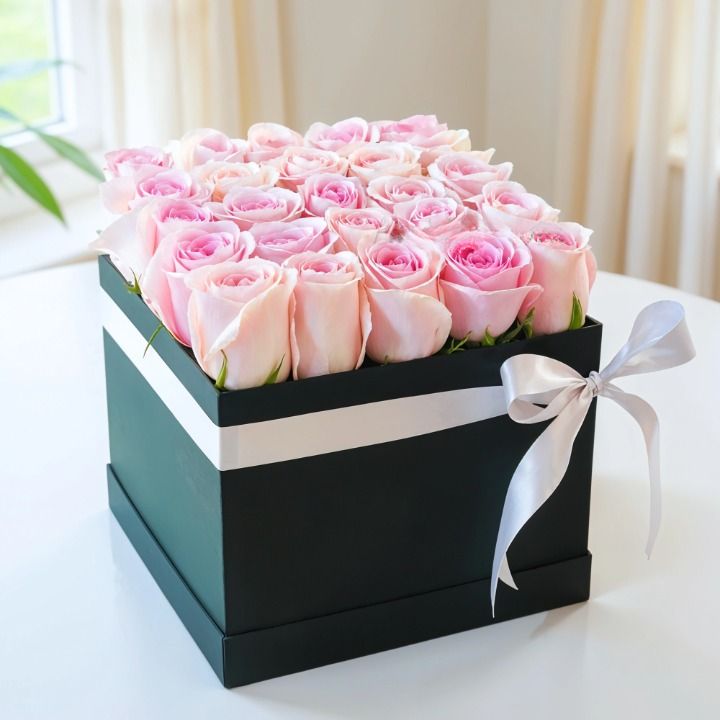 Box of Blush Pink Roses (Classic)