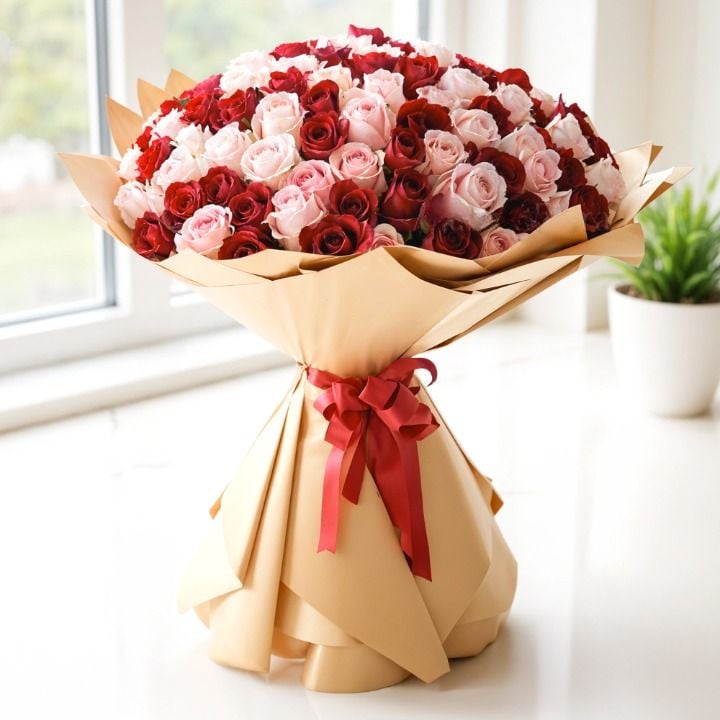 Red & Pink Rose Bouquet (Classic)