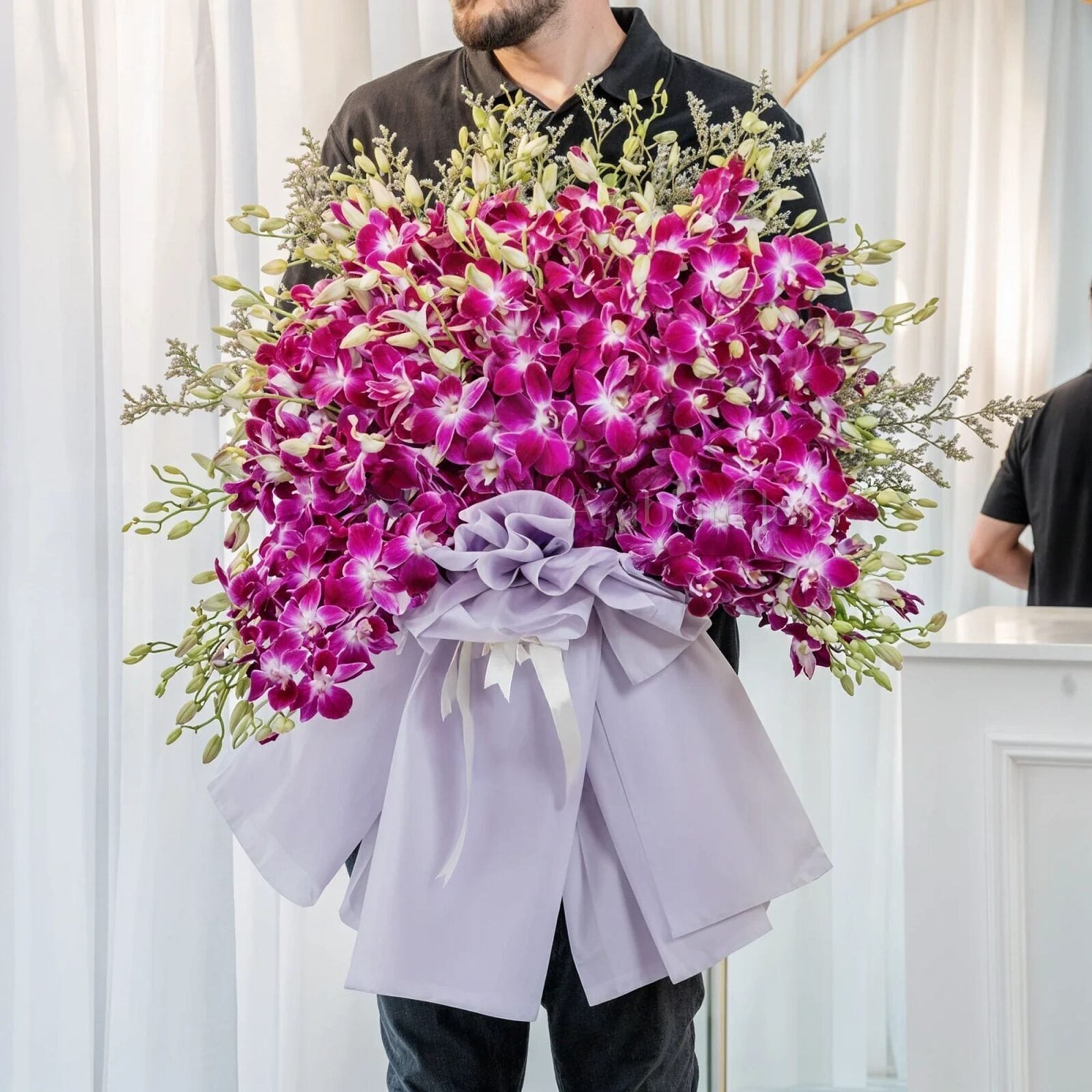 80 Purple Orchids Bouquet (Classic)