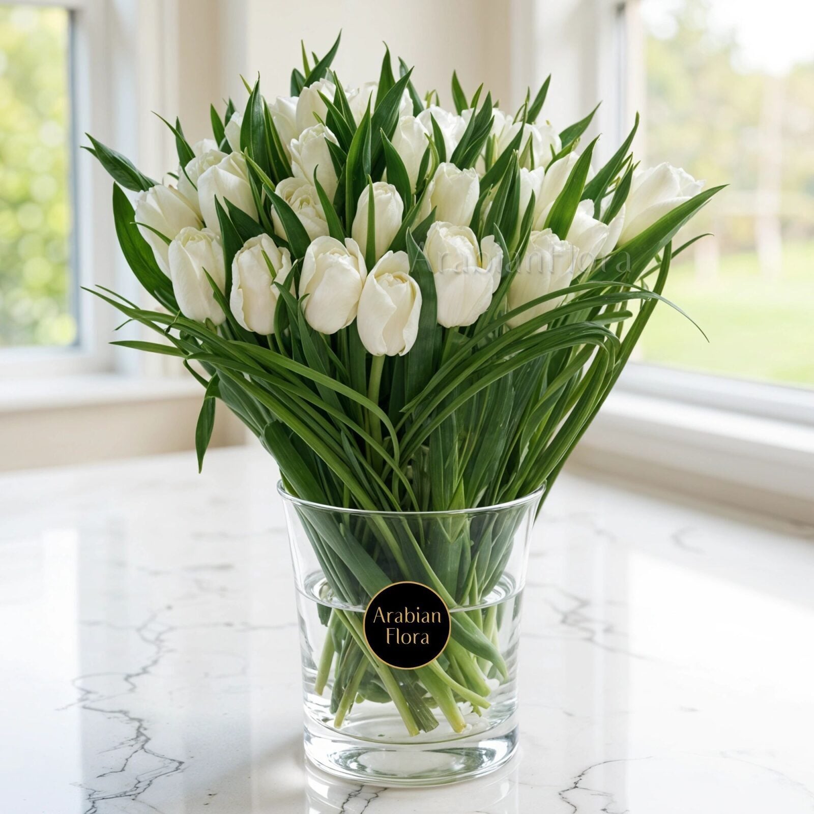 Exotic White Tulips Vase (Classic)