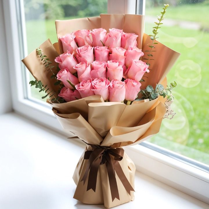 Charming Pink Roses Bouquet (Classic)