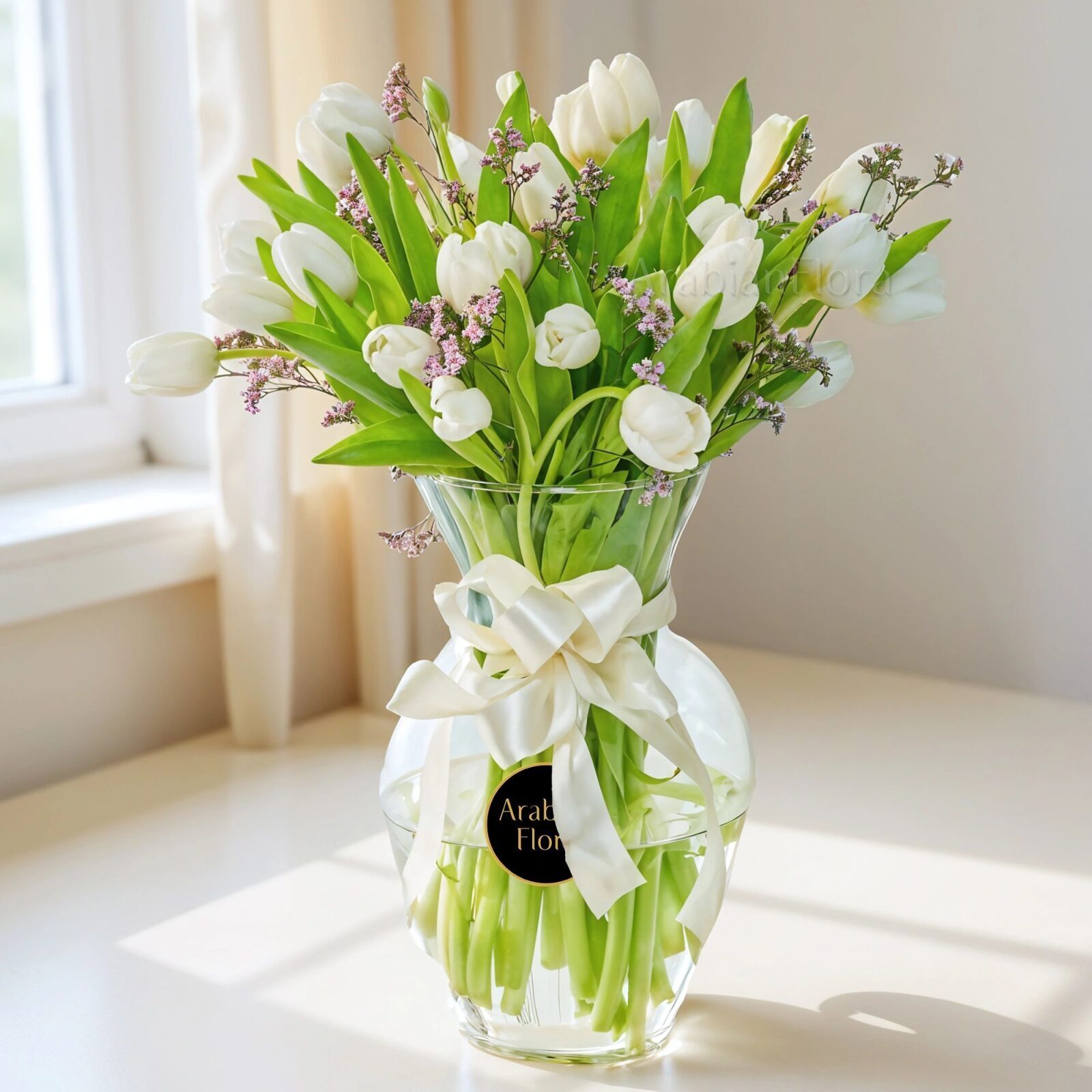 White Tulips in Vase (Classic)