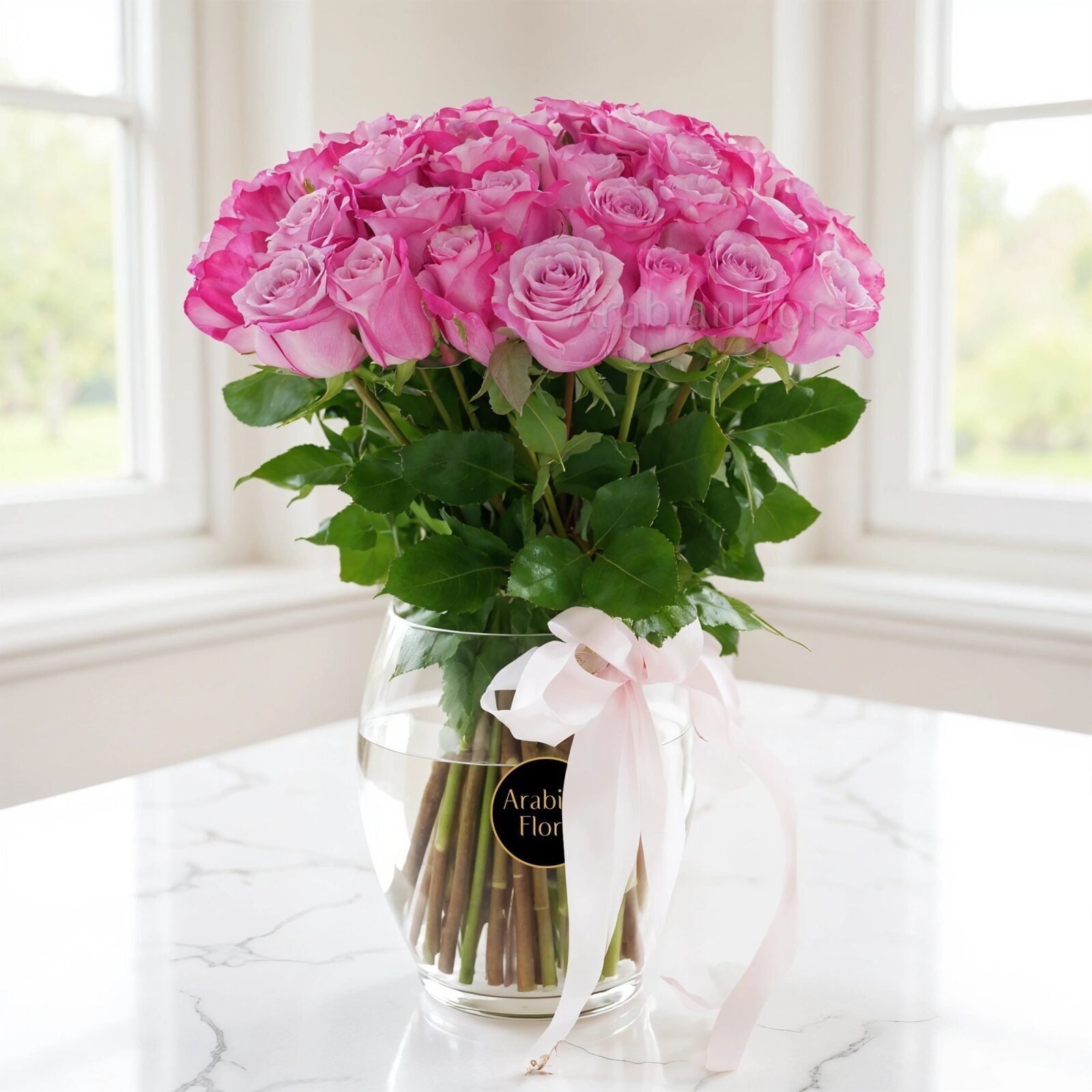 Royal Purple Roses in Vase (Classic)