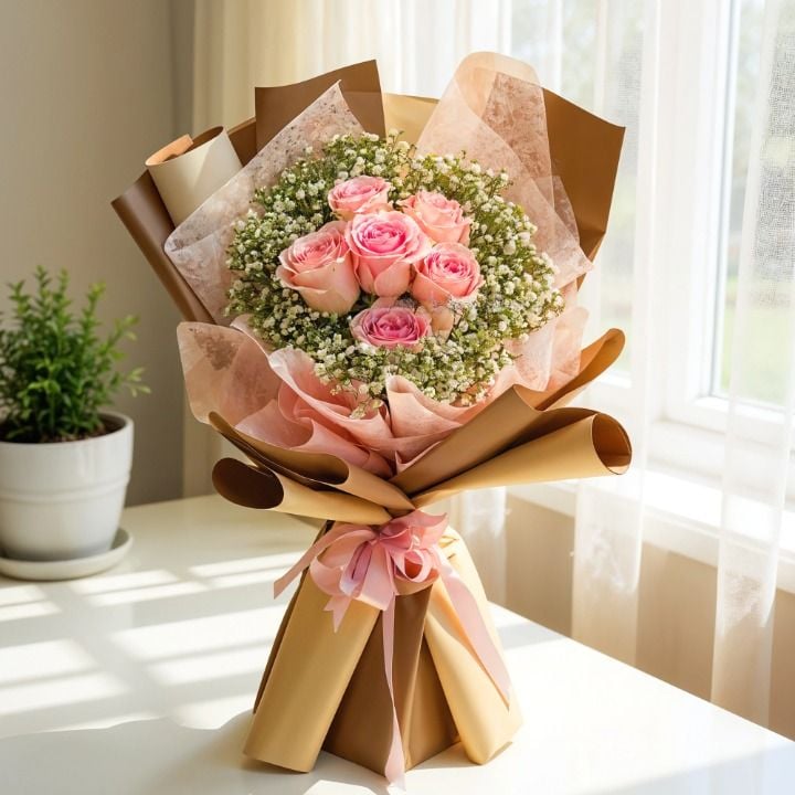 Charming Pink Rose Bouquet (Classic)