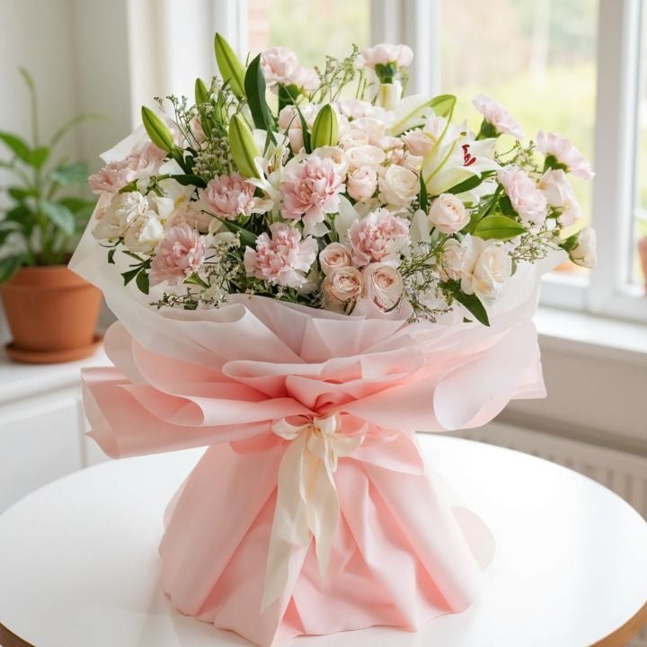 Pink & White Delight Bouquet (Classic)