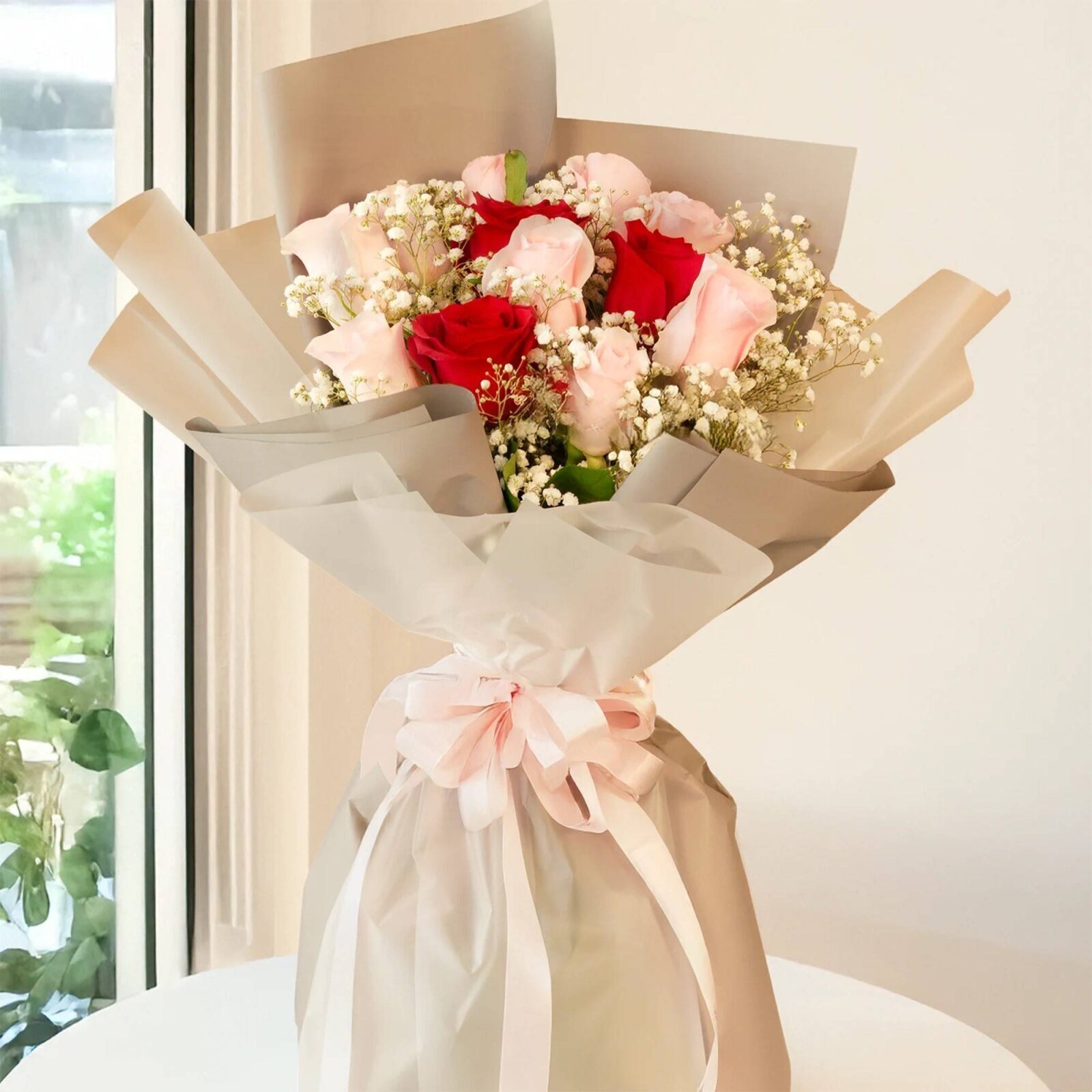 Pink and Red Roses Bouquet (Classic)