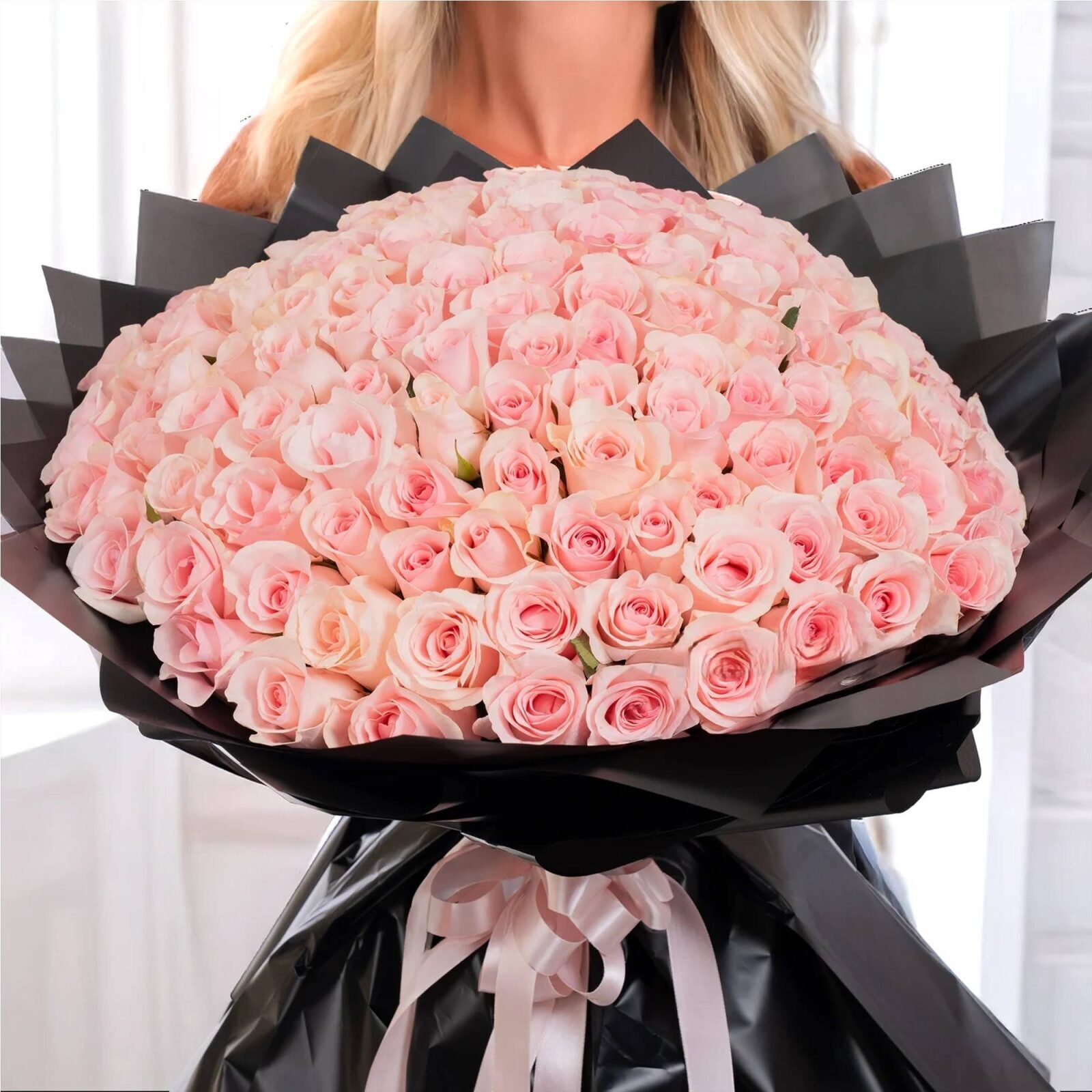 100 Pink Roses Bouquet (Classic)