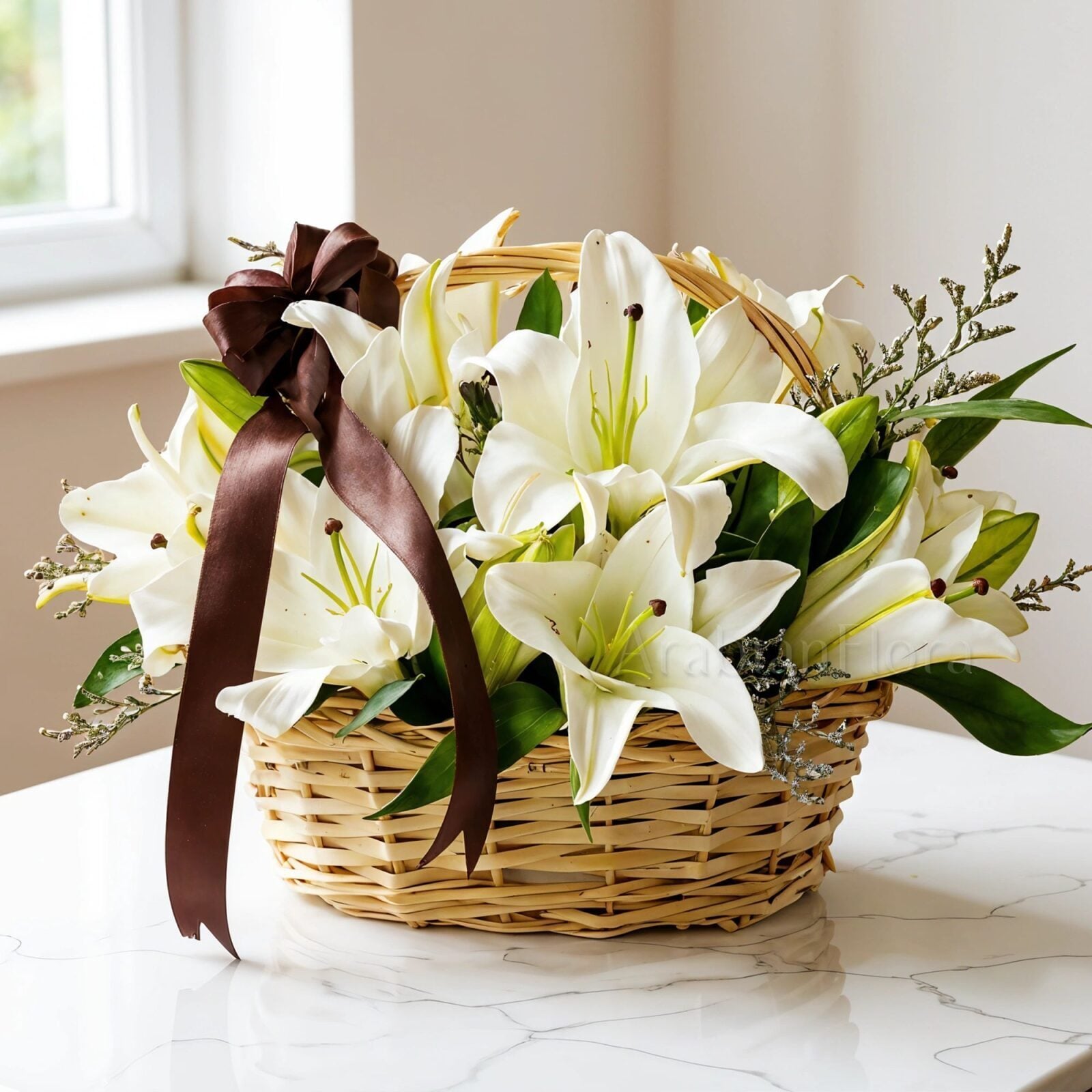 White Lilies in a Basket (Classic)