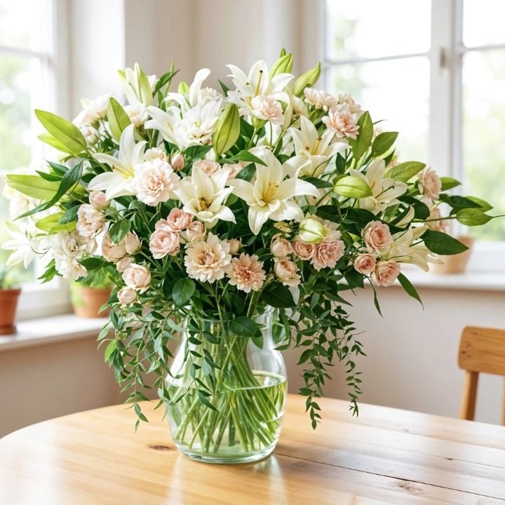 Pink & White Vase Arrangement (Classic)