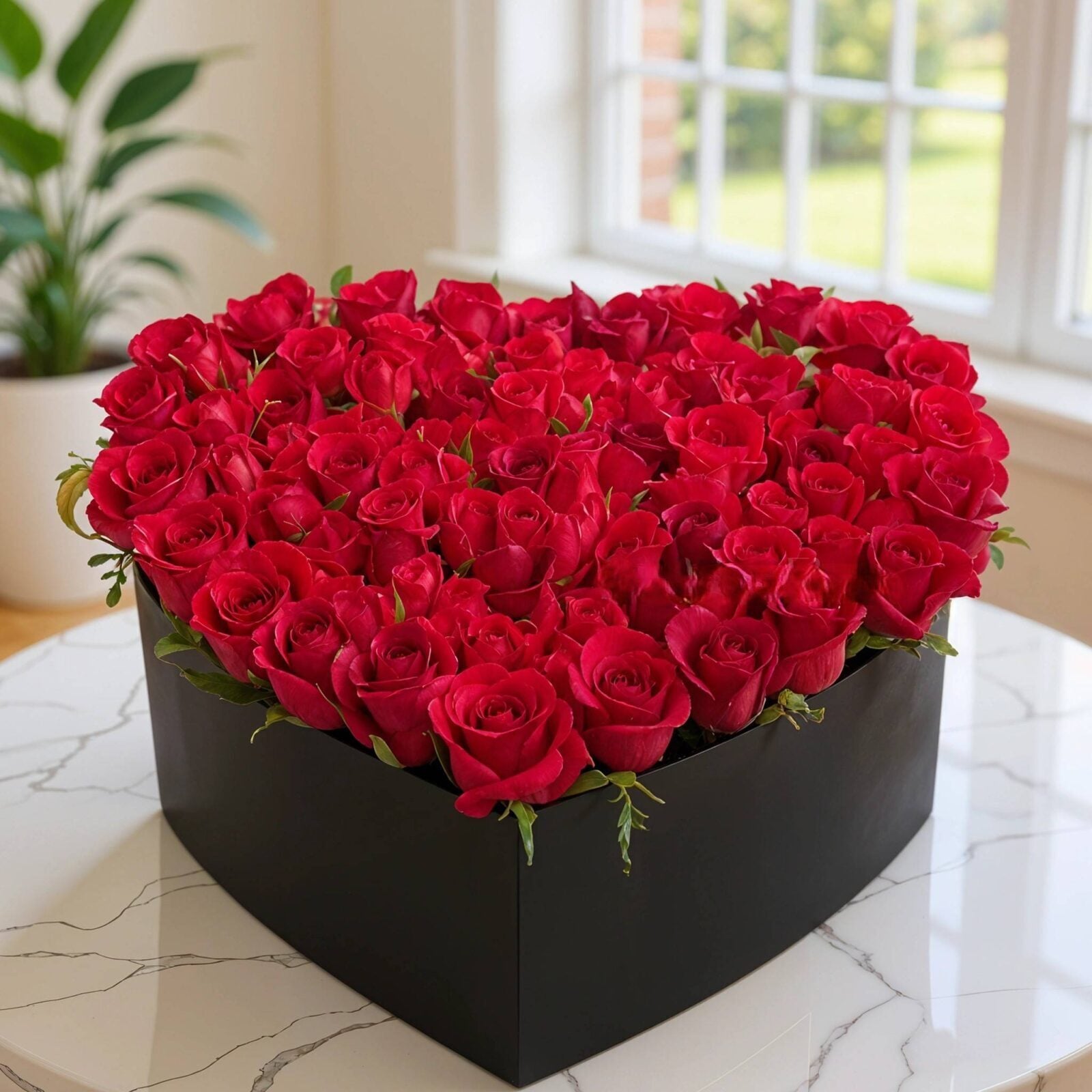 Red Roses In Heart Shaped Box (Classic)