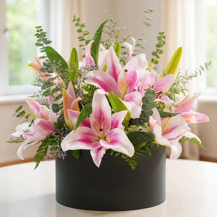 Pink Lilies in Box (Classic)