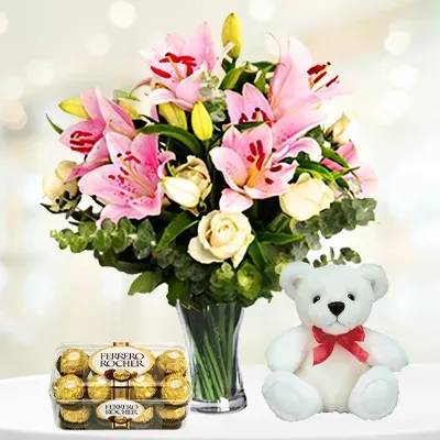 Flower, Chocolate & Teddy Bear (Classic)