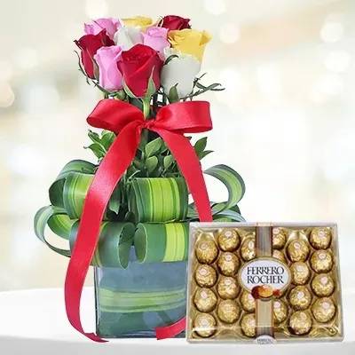 Mixed Rose With Ferrero Rocher (Classic)