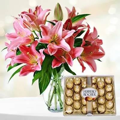 Magic Lilies With Ferrero Rocher Chocolate (Classic)