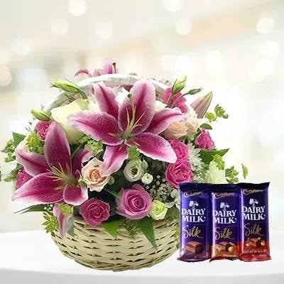 Basket Of Joy With Dairy Milk Chocolates (Classic)