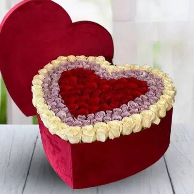 Flowers In Heart Shape Box (Classic)