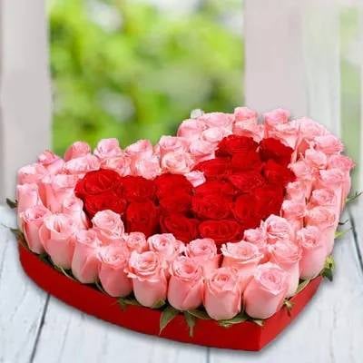 Pink & Red Roses In Box (Classic)
