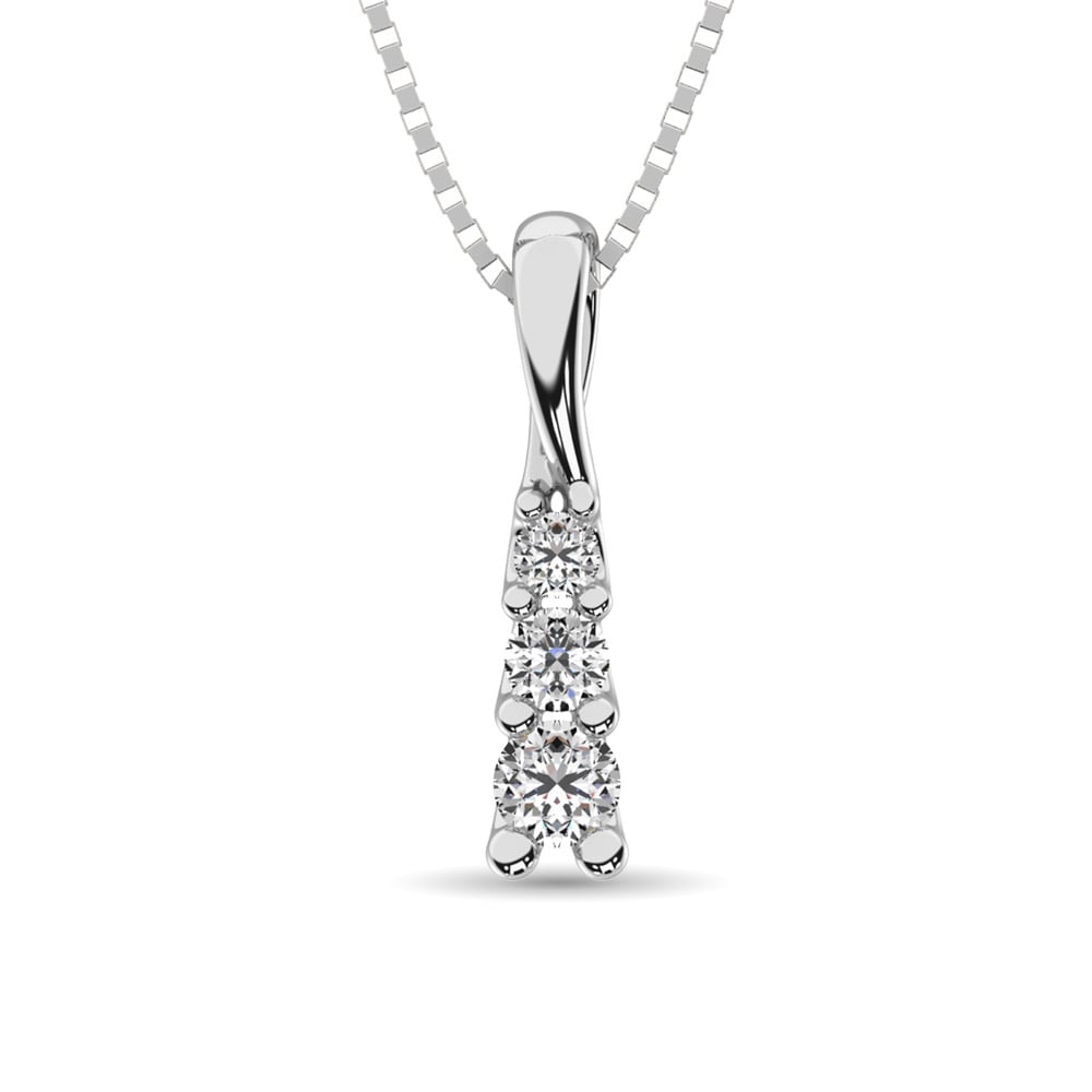 10K White Gold 1/6 Ct.Tw. Diamond Fashion Pendant(effil style)