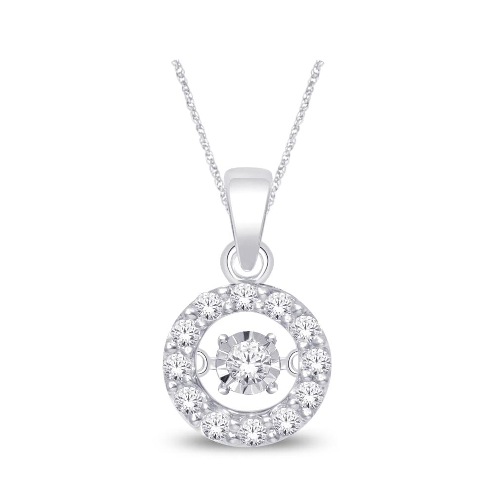 10K White Gold 1/10 Ct.Tw. Moving Diamond Fashion Pendant