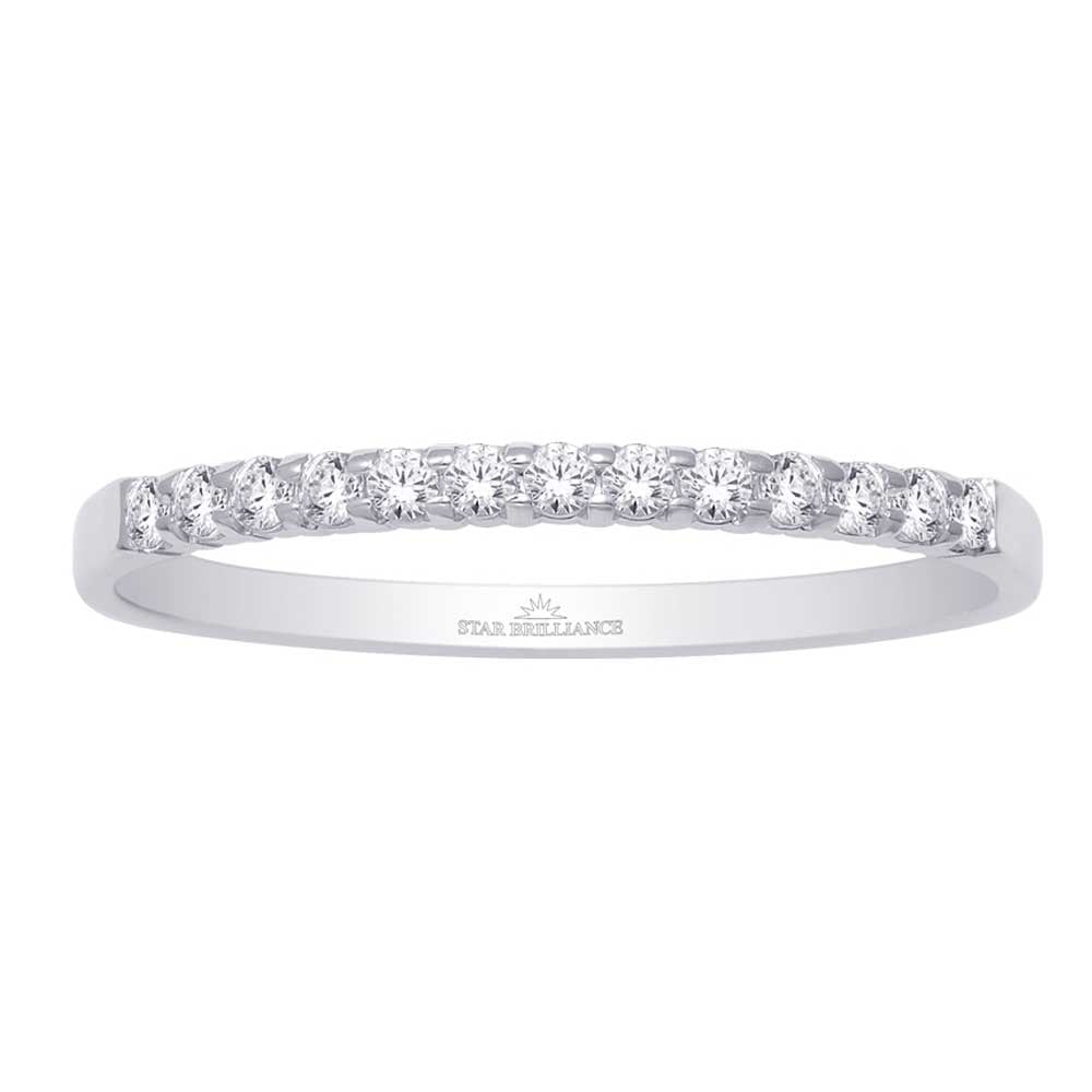 14K White Gold 0.1 Ct Diamond Ladies Machine Band 1