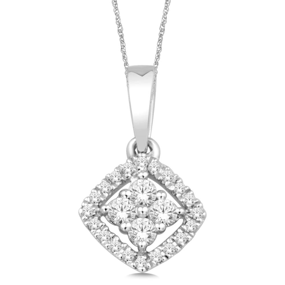14K White Gold 1/10 Ct.Tw.Diamond Fashion Pendant