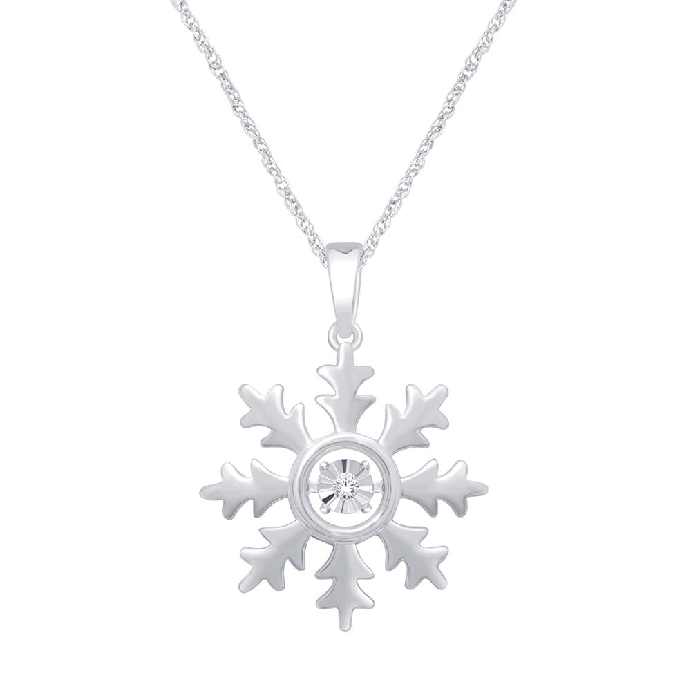 Sterling Silver Diamond Accent Fashion Pendant(snowflake)