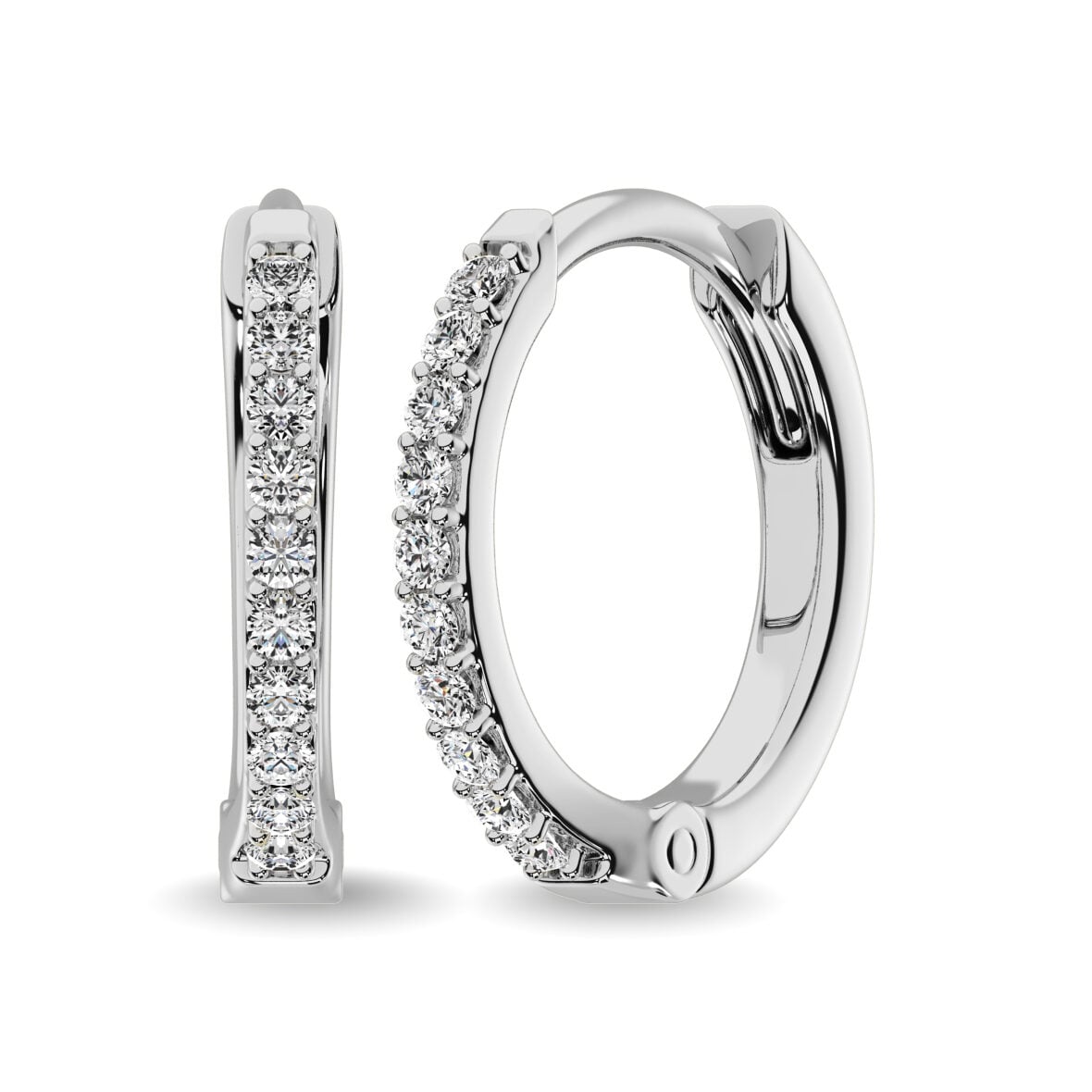10K White Gold 1/10 Ctw Diamond Hoop Earrrings(diff style)