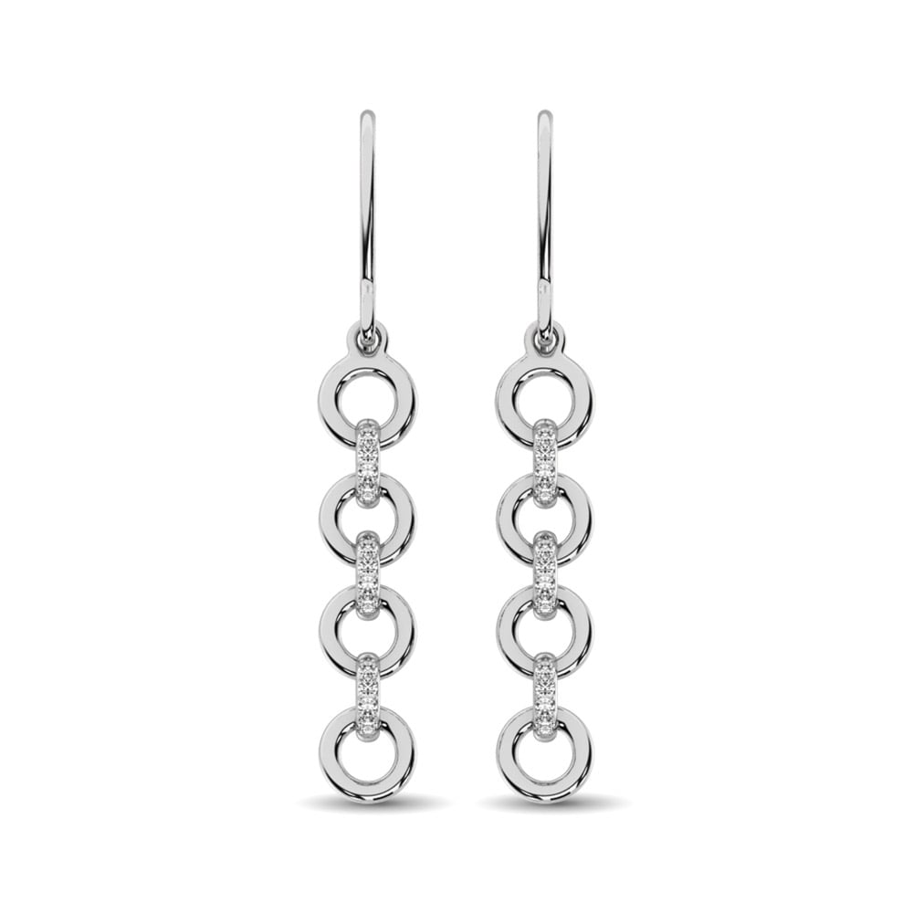 Sterling Silver 1/20 Ctw Drop Earrings