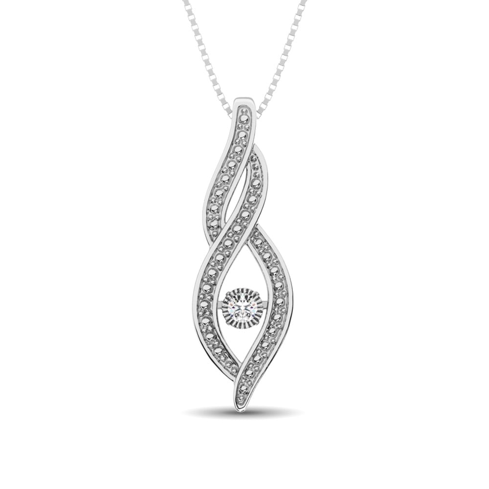 Sterling Silver Moving Diamond Accent Fashion Pendant(08)