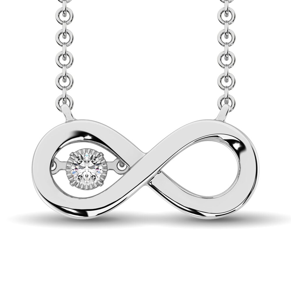 Sterling Silver Diamond Accent Infinity Pendant(vertical)