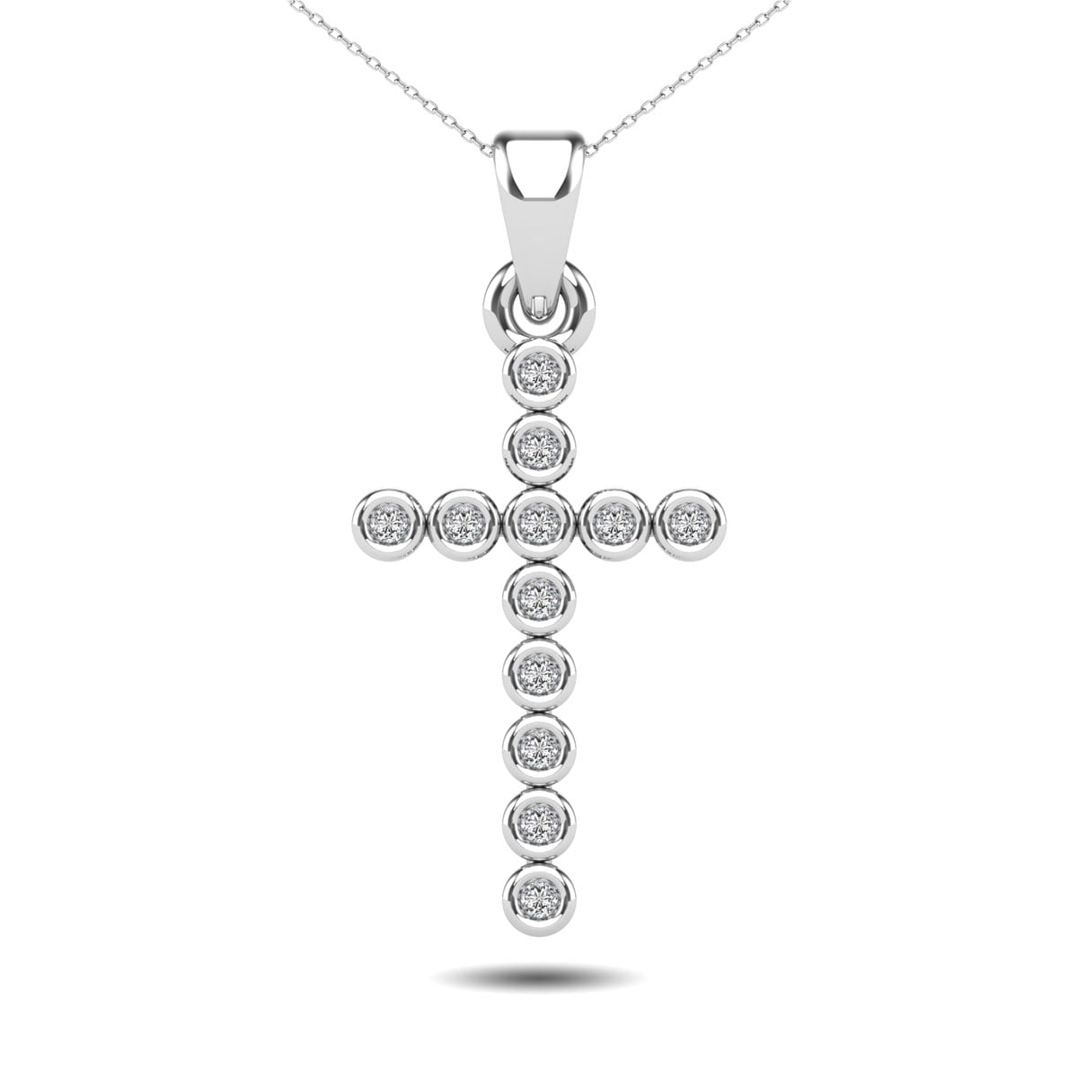 Bezel Set Diamond 1/20 Ct.Tw Cross Pendant