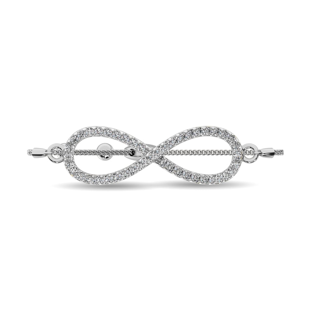 Diamond Infinity Bracelet 1/6 ct tw in Sterling Silver(simple)