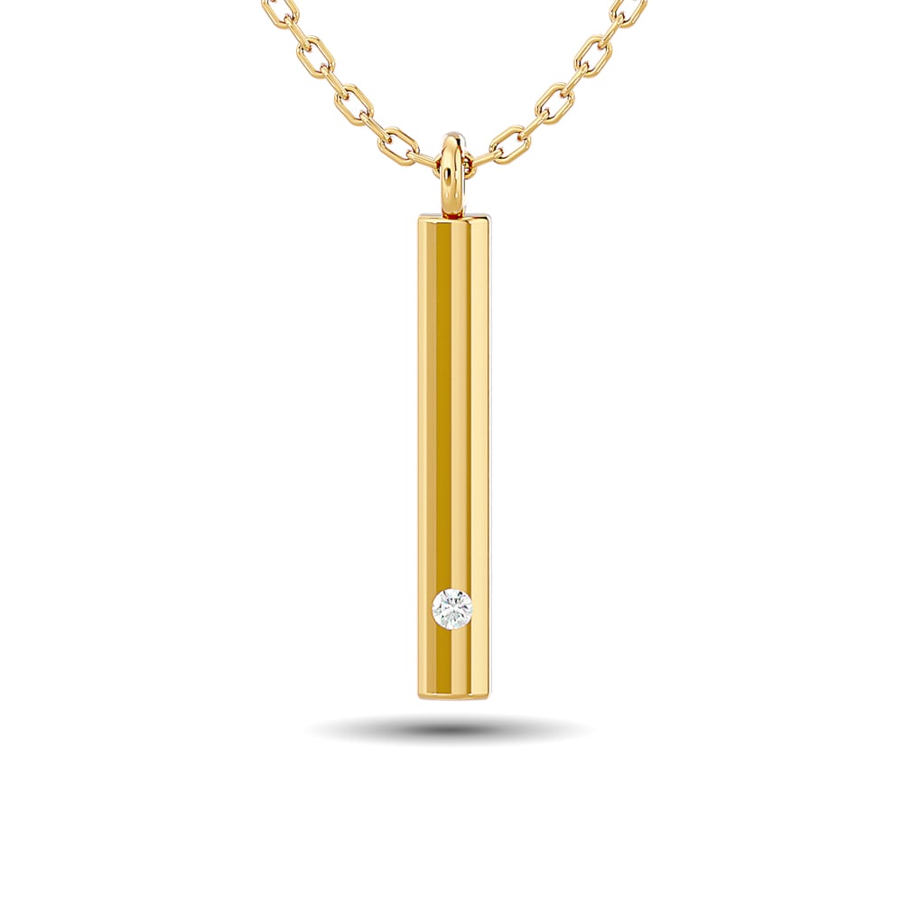 Diamond Bar Pendant 1/50 ct tw in 10K Yellow Gold