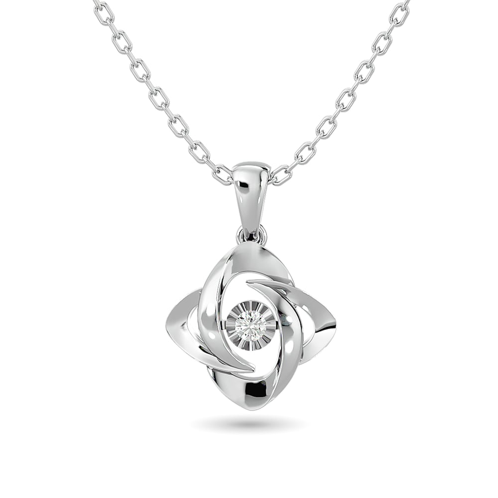 Diamond Shimmering Pendant 1/20 ct tw in Sterling Silver(shape)