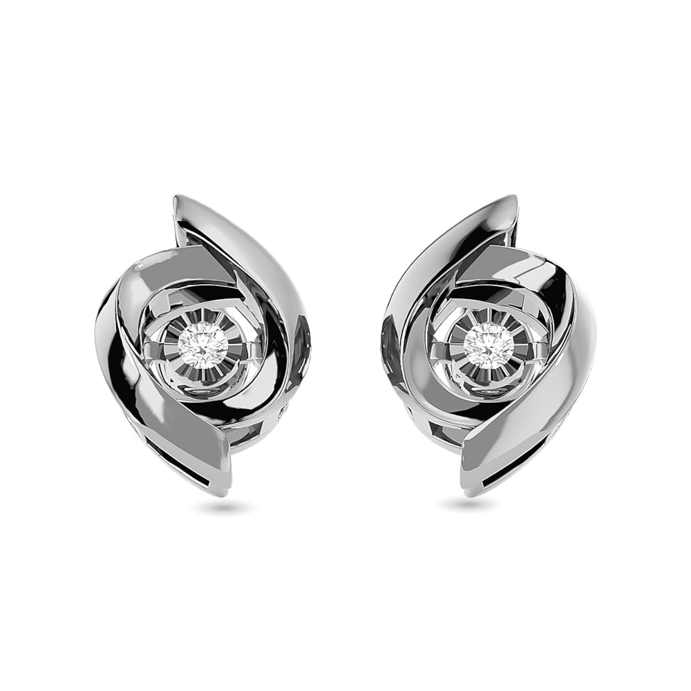 Sterling Silver Diamond 1/20 ct tw Earrings