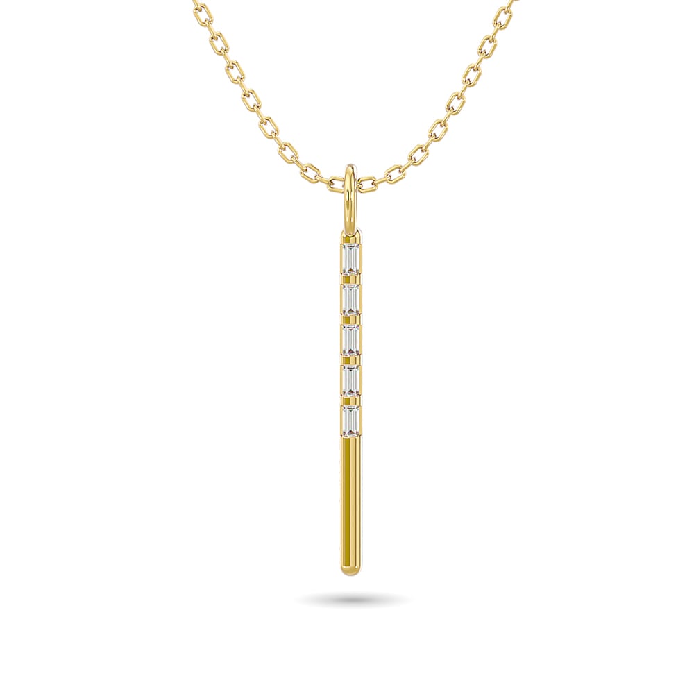Diamond 1/10 ct tw Bar Pendant in 10K Yellow Gold