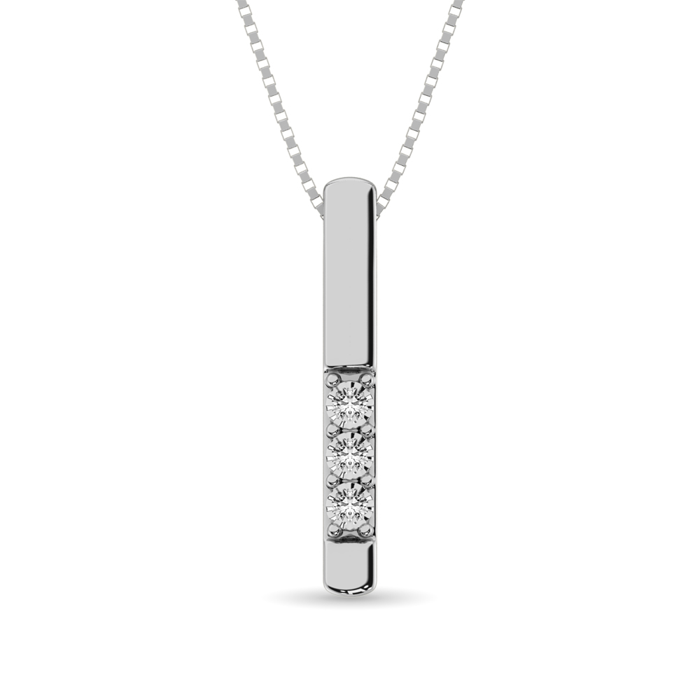 Diamond 1/20 ct tw Triology Pendant in 10K White Gold
