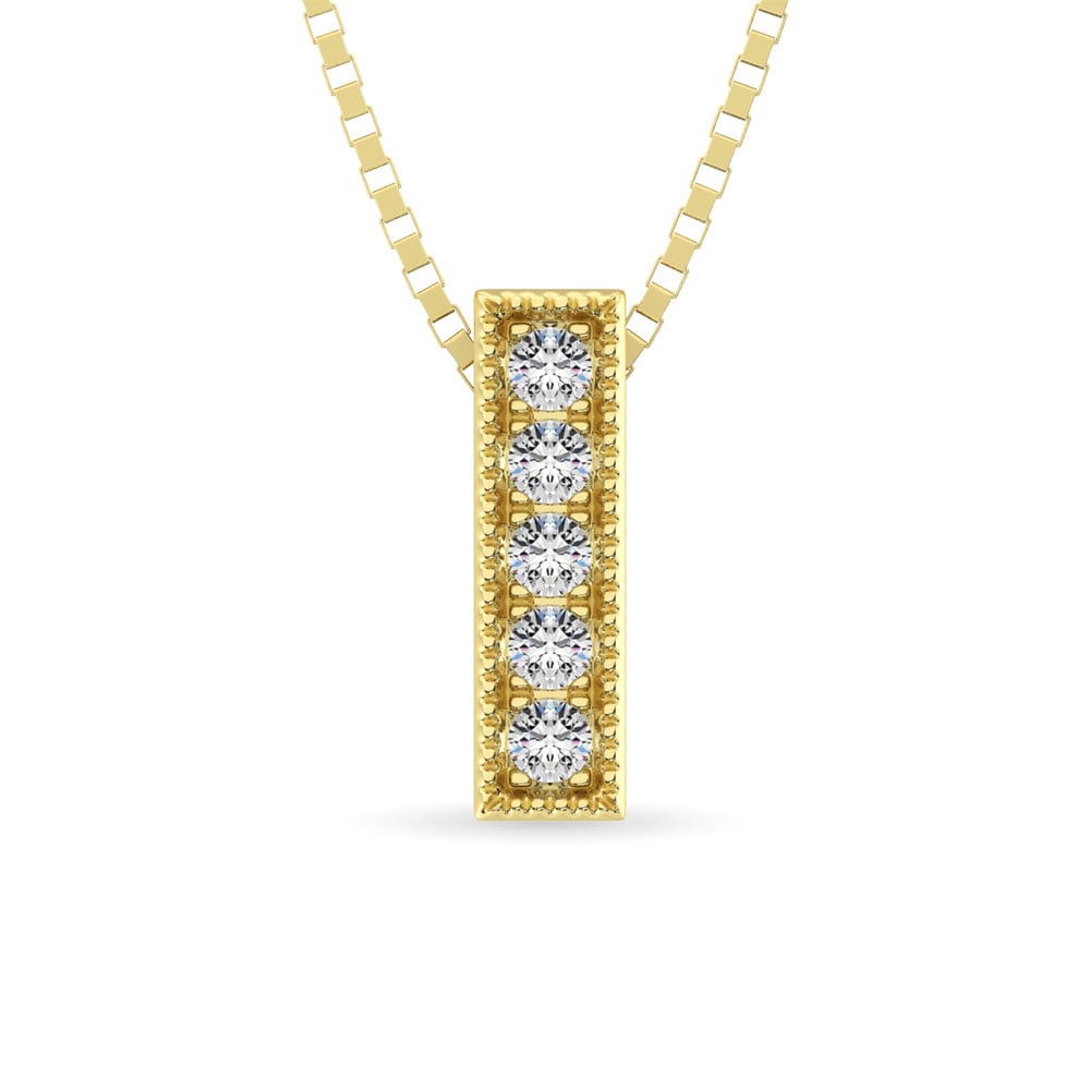 Diamond 1/20 ct tw Fashion Pendant in 10K Yellow Gold(horizontal)