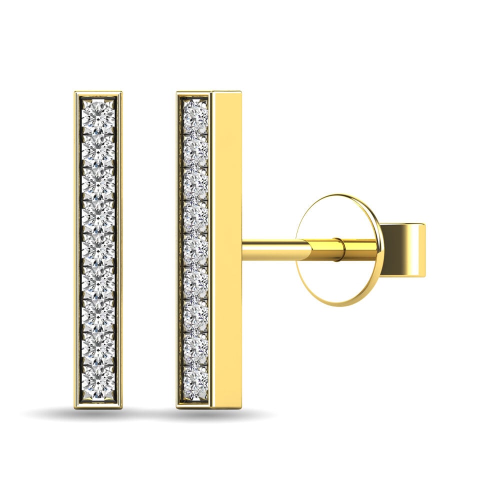 Diamond 1/20 ct tw Bar Earrings in 10K Gold