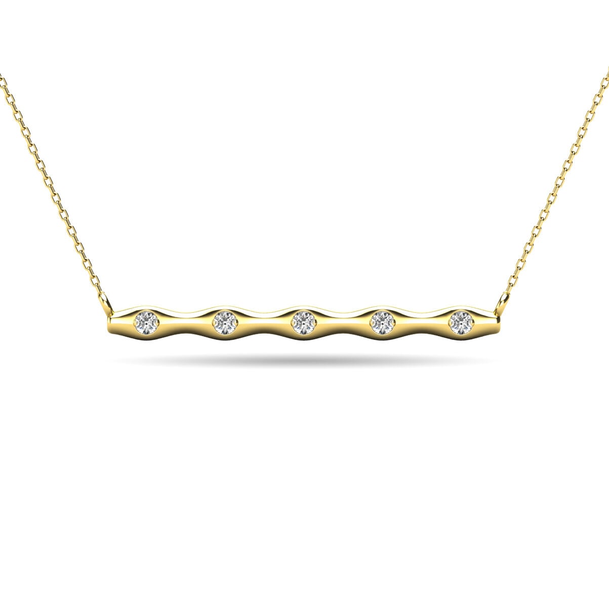 Diamond 1/20 ct tw Bar Necklace in 10K Yellow Gold(1)