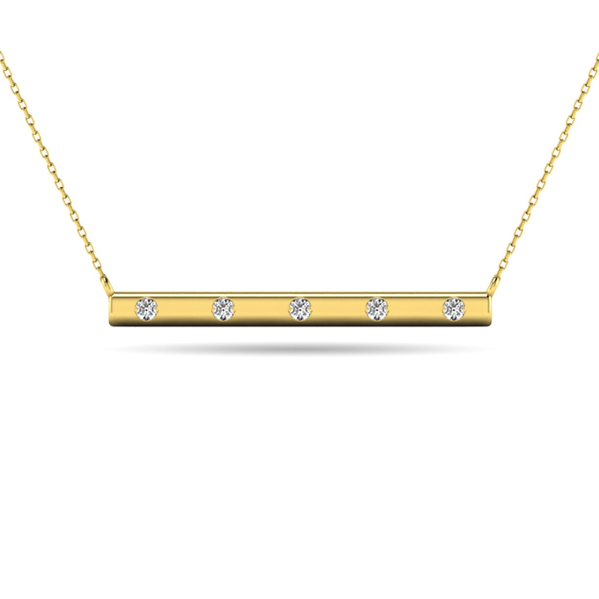 Diamond 1/20 ct tw Bar Necklace in 10K Yellow Gold(2)