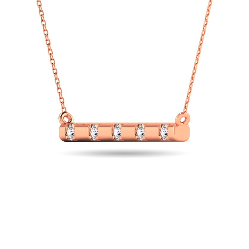Diamond 1/20 ct tw Bar Necklace in 10K White Gold(3)