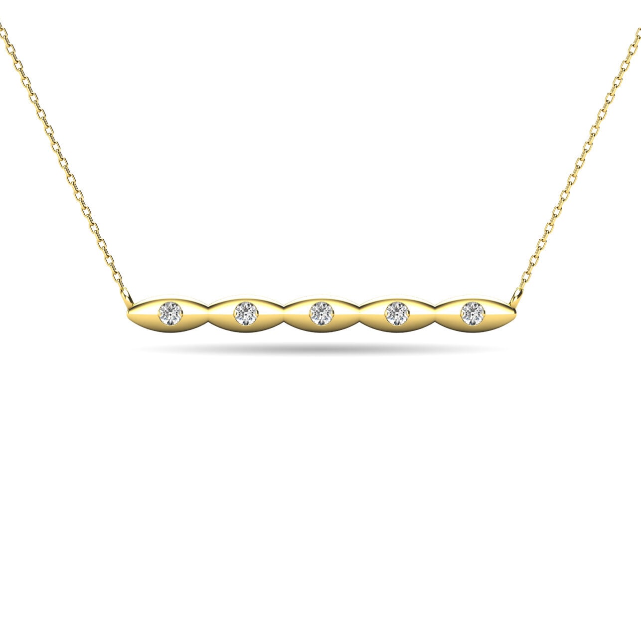 Diamond 1/20 ct tw Bar Necklace in 10K Yellow Gold