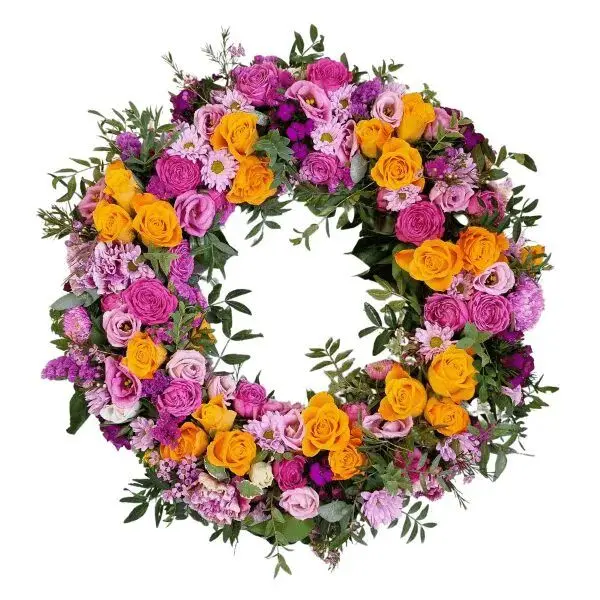 Mourning wreath orange/fuchsia