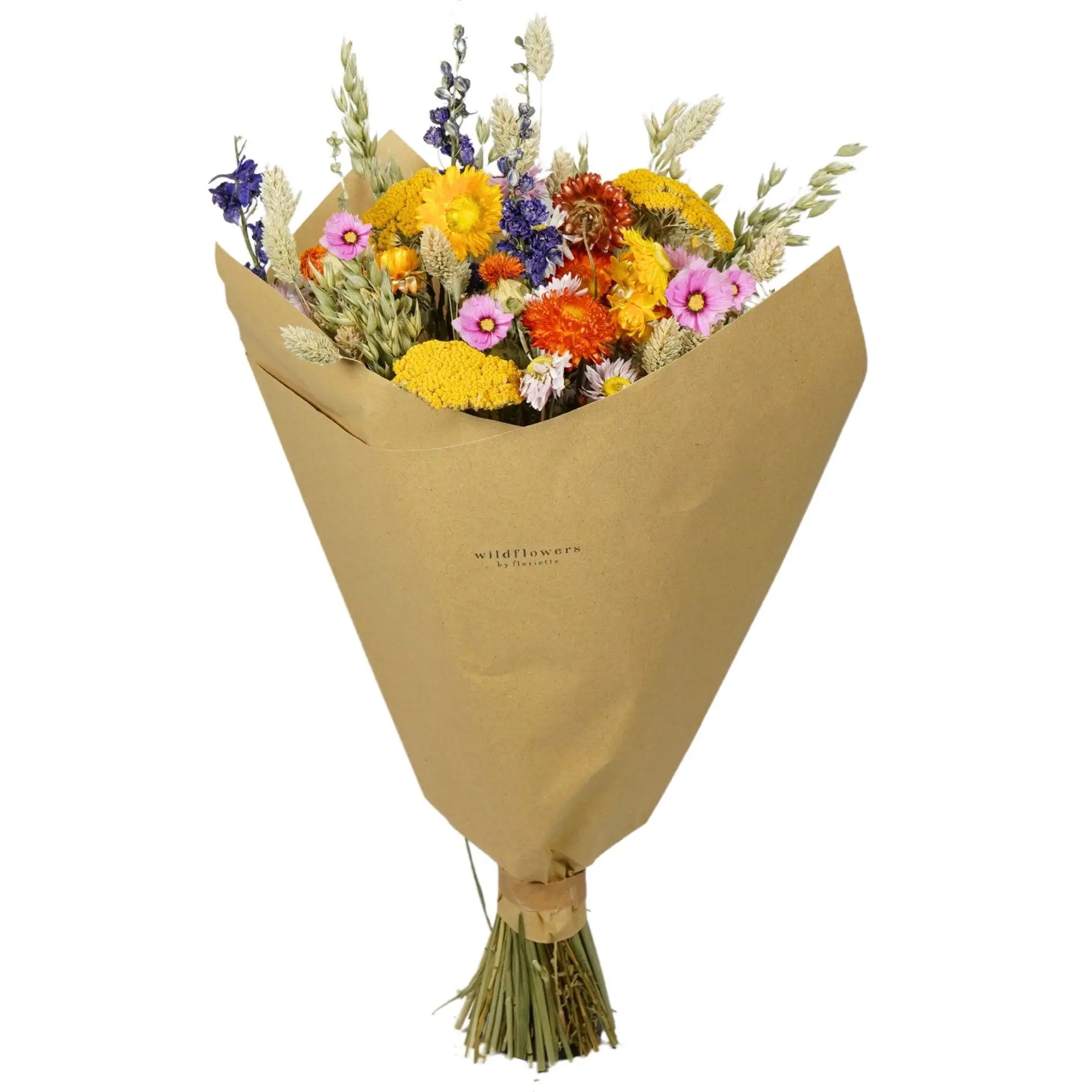 Colorful dried flower bouquet