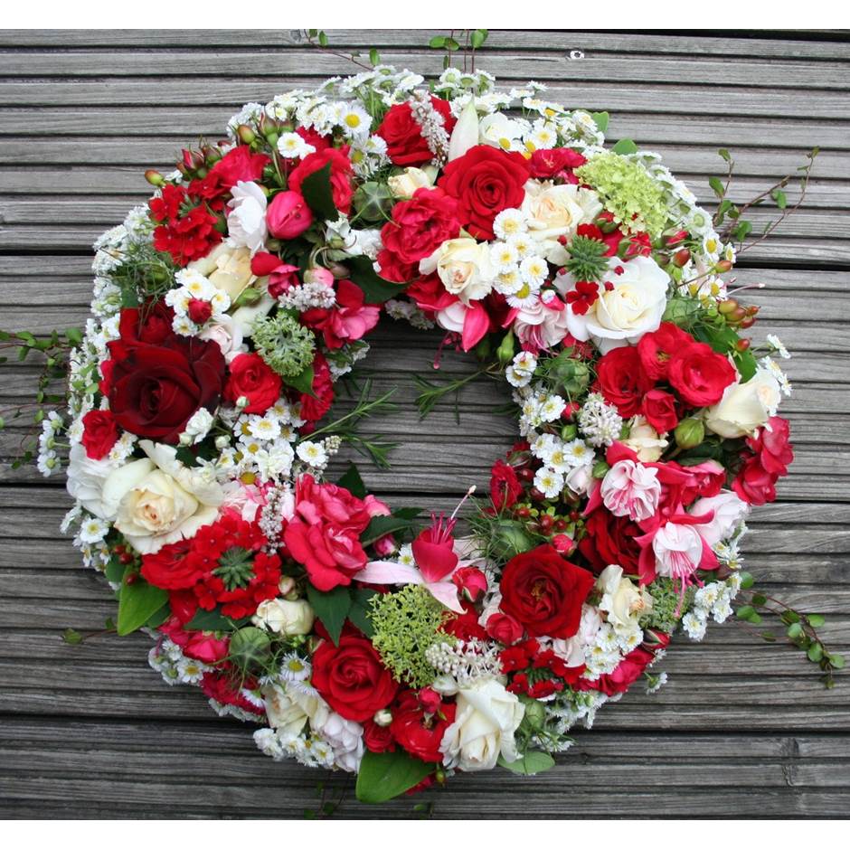 Red White Mortuary Coronet