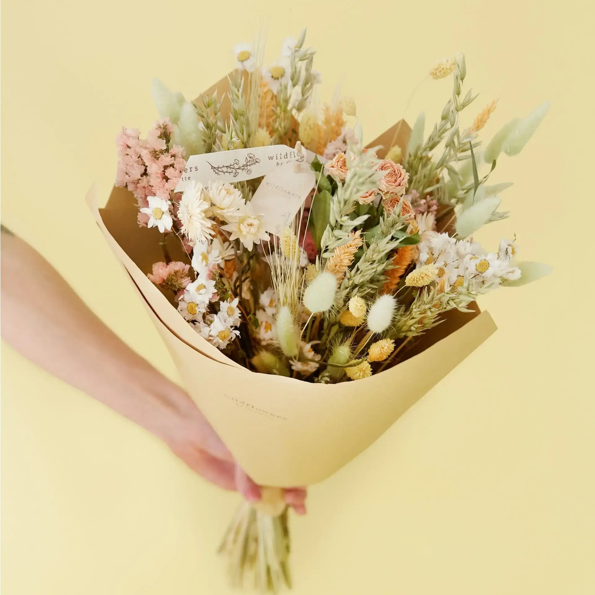 Apricot dried flower bouquet