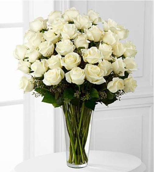 36 Long Stem White Roses